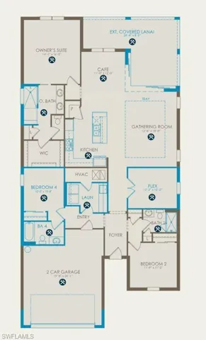 Floor plan with structurals selected