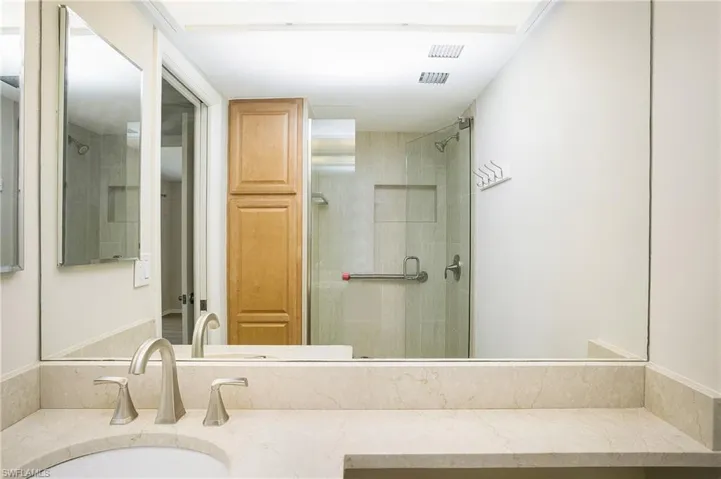 With shower
