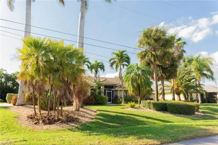 View of front of home with a front lawn