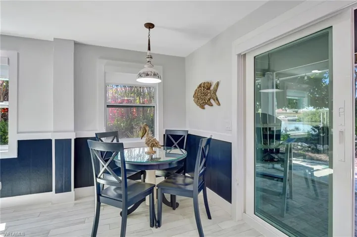 Breakfast area off the screened in patio