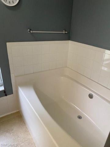 Soaking tub in master bathroom