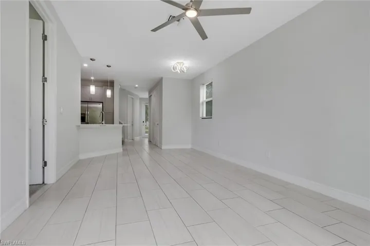 Spare room featuring ceiling fan and recessed lighting