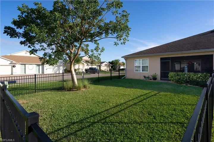 Fenced backyard