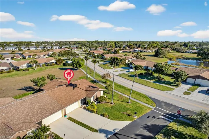 Aerial perspective of suburban area