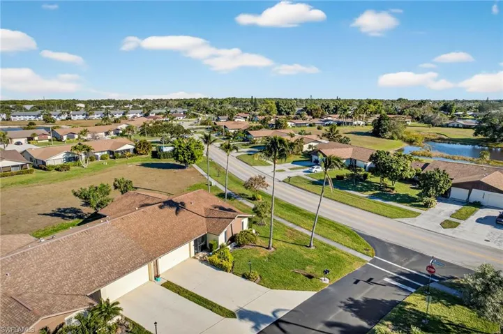 Aerial perspective of suburban area