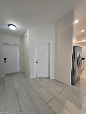 Entryway with baseboards