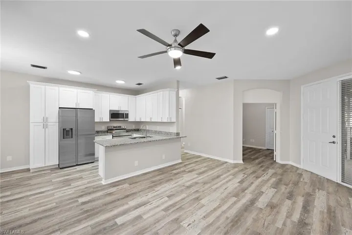 Front door on right; Recessed lighting