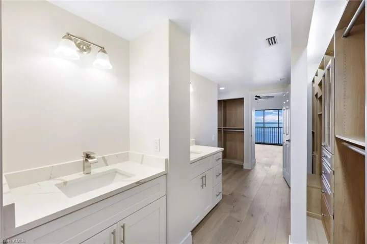 New cabinets, quartz, 2 sinks