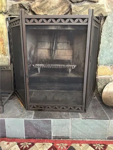 Wood burning fireplace