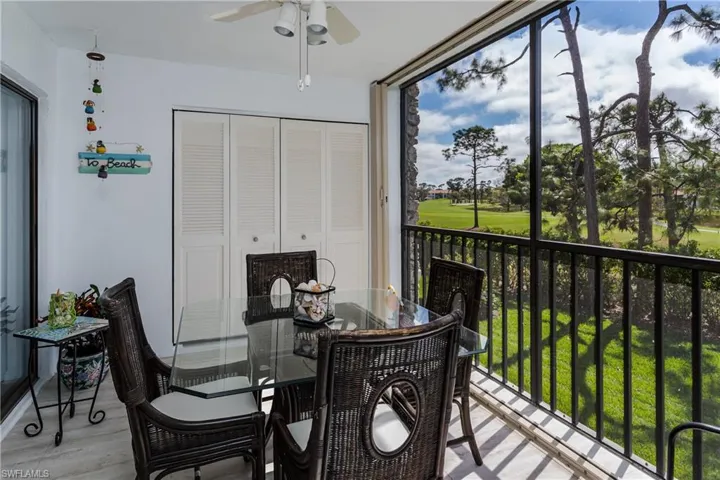 Lanai with storage and storm shutters