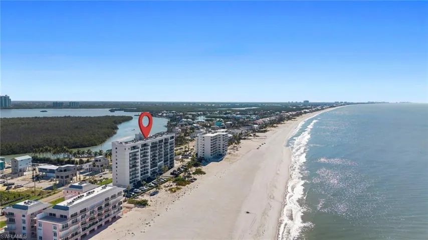 Aerial view of extended coastline