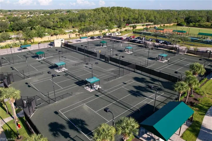 Aerial view of tennis courts
