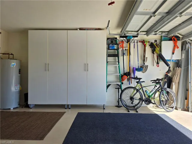 Garage with water heater