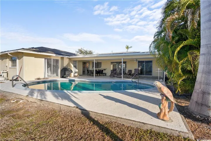Beautiful kidney shapped pool that faces south.