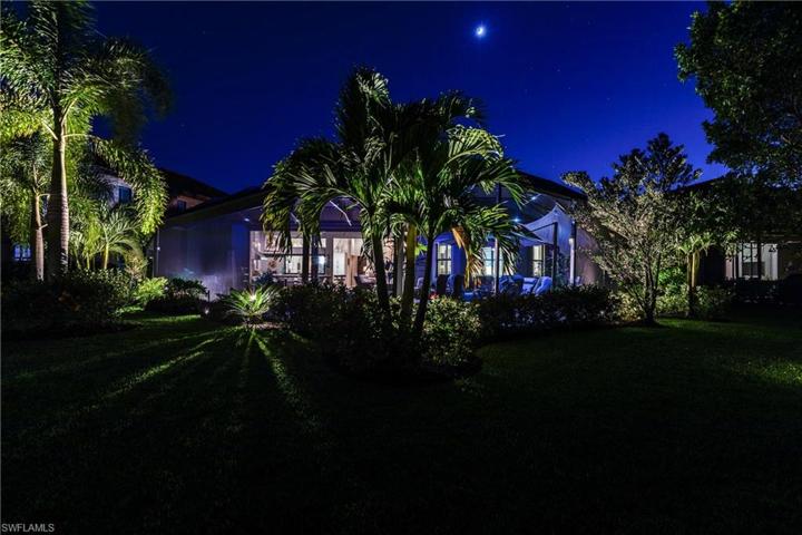 Night View-Outside Lanai with Landscape Lighting