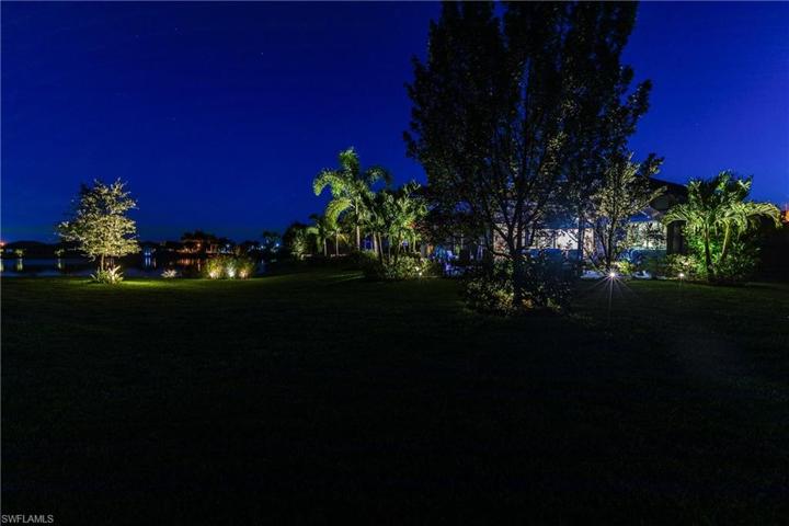 Night View-Outside Lanai with Landscape Lighting