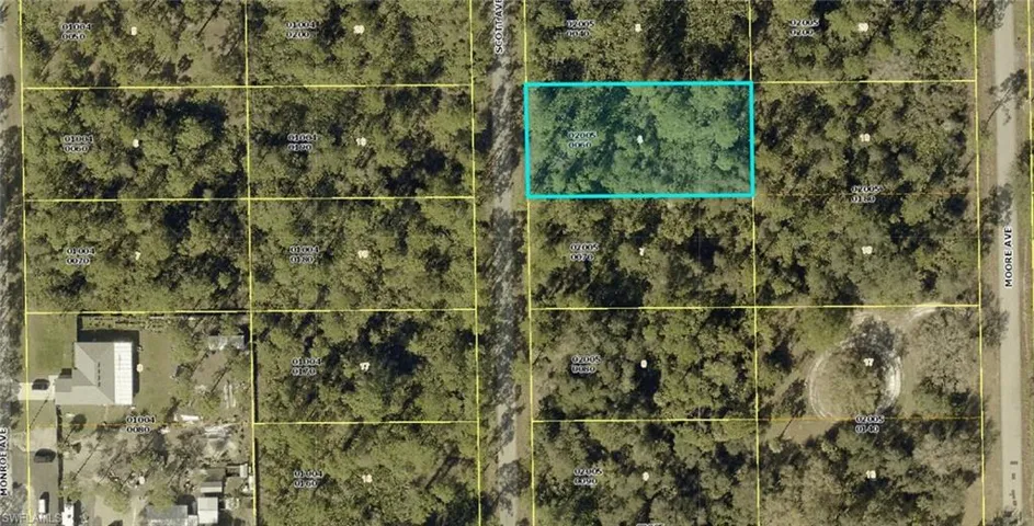 Aerial overview of property's location featuring property parcel outlined