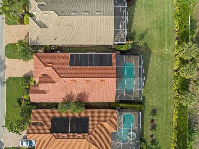Aerial view directly above home