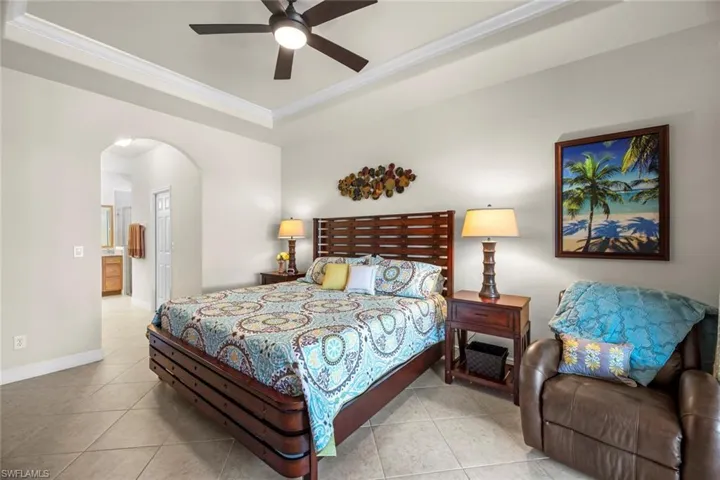 Master bedroom - hall leads to walk-in closets and en-suite bath