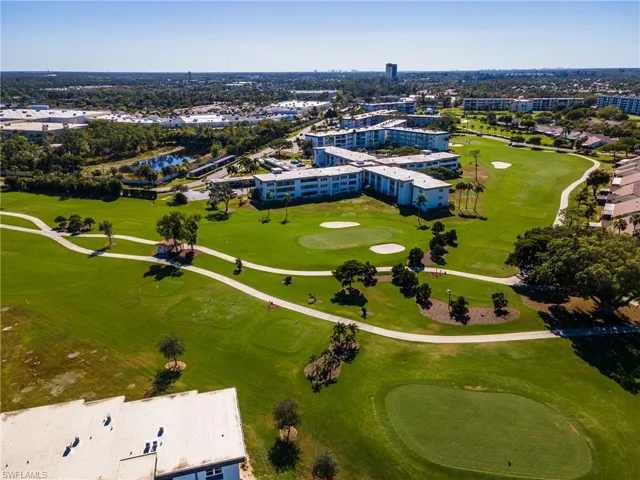 Aerial view of a golf club
