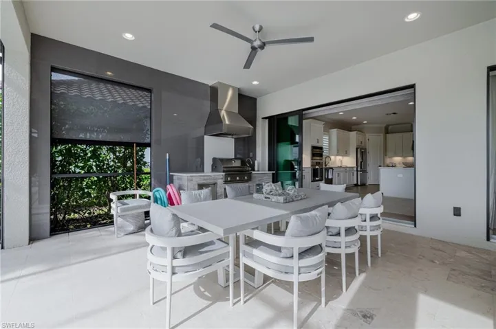 Dining area featuring ceiling fan