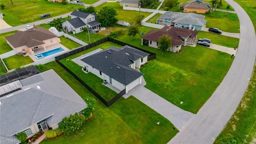 Aerial perspective of suburban area