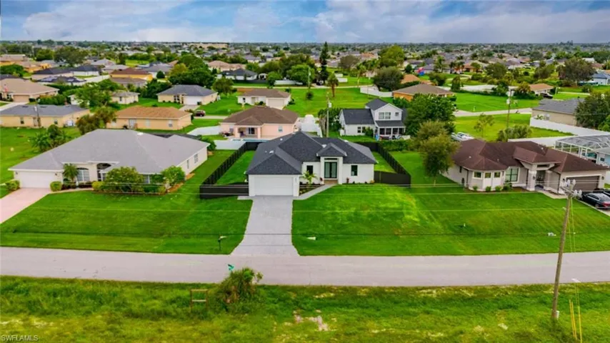 Aerial view of residential area