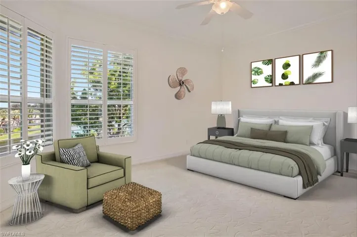 Virtually Staged Master Bedroom
