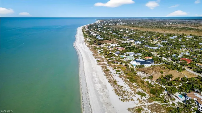 Drone / aerial view of expansive beach