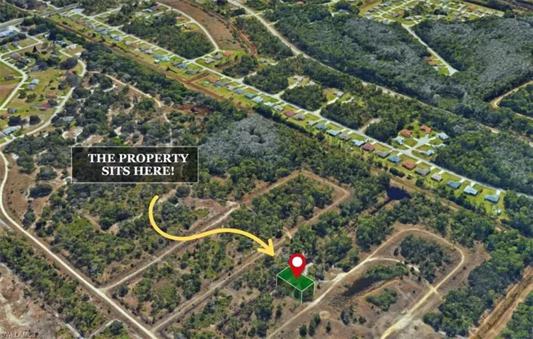 Aerial map of property and surrounding area