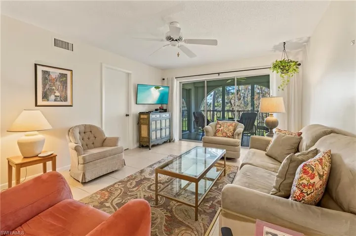 The living room features gorgeous views with southwest exposure and can seat 6 people comfortably.