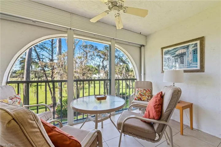 The enclosed lanai features phenomenal views, has those gorgeous tile floors and features hurricane shutters as well as impact windows throughout.