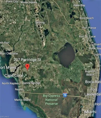 Aerial map of property and surrounding area