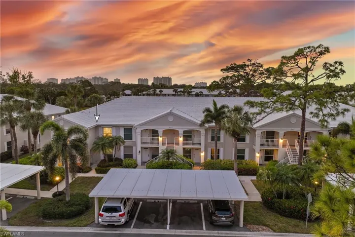 View of outdoor building at dusk facing west for sunset