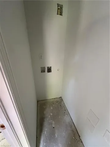 Clothes washing area with washer hookup
