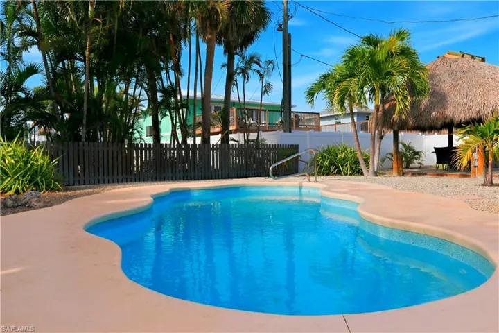 View of pool with a fenced backyard and patio surround