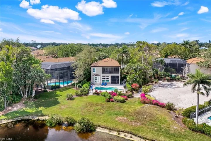 Aerial view of the back of  home.