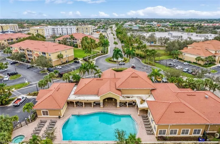 Bird's eye view of a pool