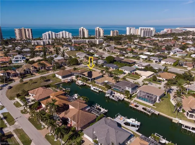 Aerial view of location on canal