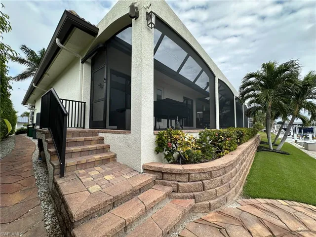 Steps leading to dock and fish cleaning station