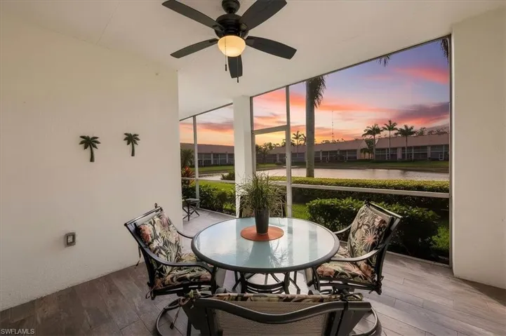 Lanai featuring water view & southern exposure.