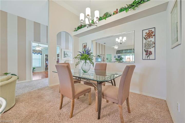 A formal dining area, part of the great room area.