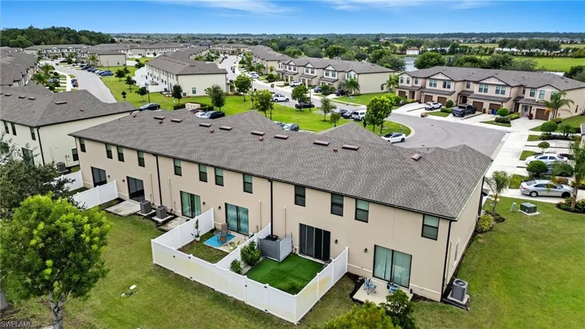 Aerial perspective of suburban area