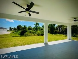 View of patio / terrace featuring ceiling fan
