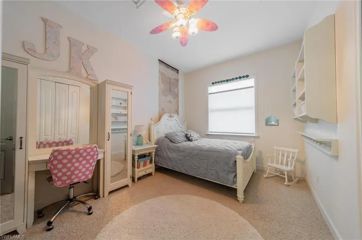Bedroom with ceiling fan