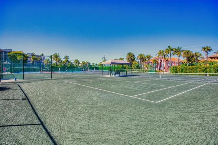 View of tennis court