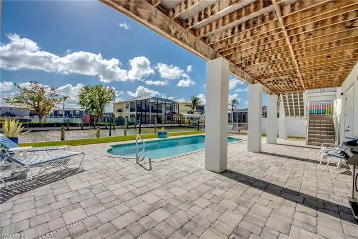 View of swimming pool featuring a patio