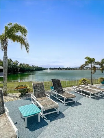 Community Pool Deck overlooking pond