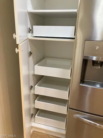 Kitchen Pantry features pull out shelves