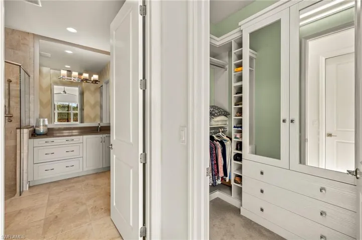 Spacious closet with a sink